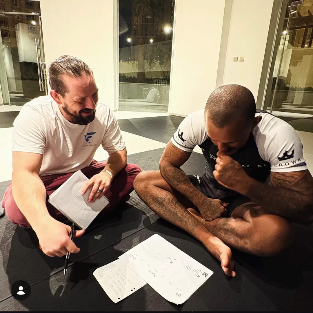 Nutrition coaching session with fighter